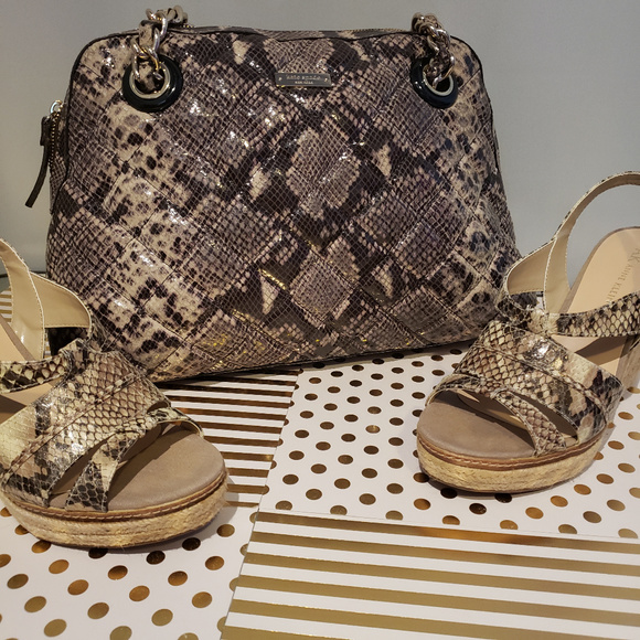 Anne Klein snake skin espadrille wedge - Picture 8 of 8